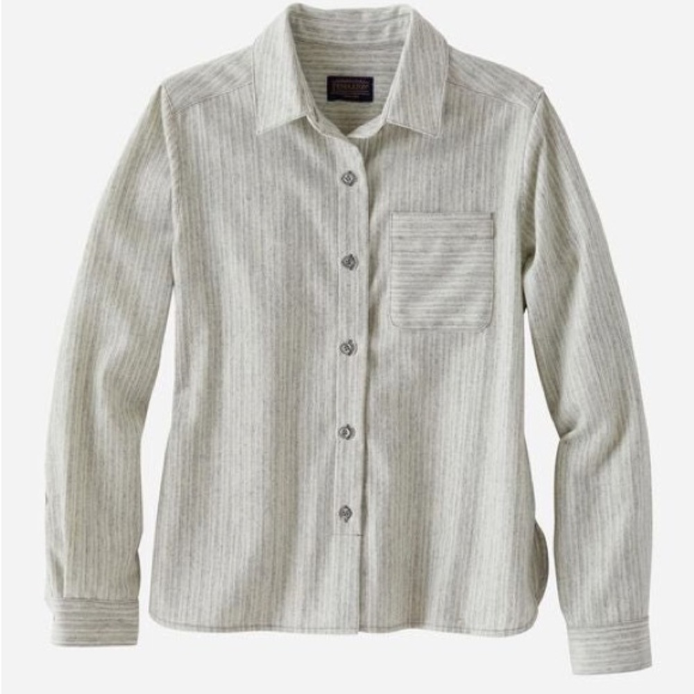 Pendleton Wool Cropped Long Sleeve Button Down Lo… - image 1